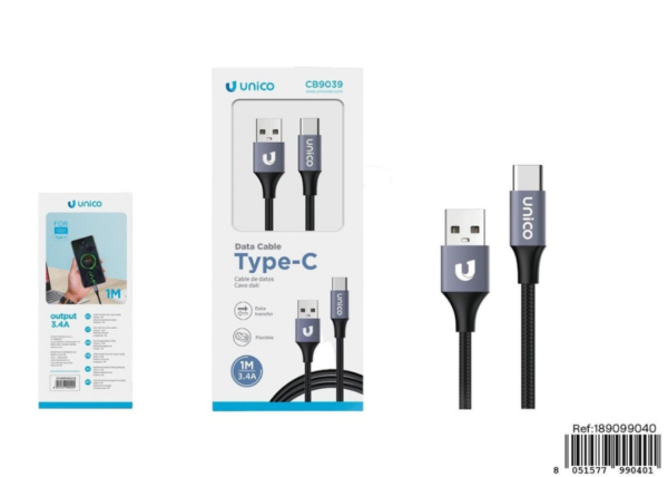 Cable de carga tipo C trenzado