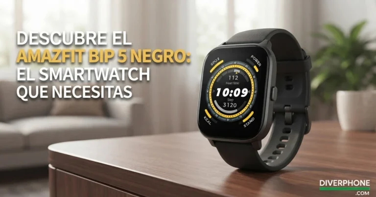 Descubre el Amazfit Bip 5 Negro el smartwatch que necesitas Diverphone ventas repuestos acesorios Xiaomi en España