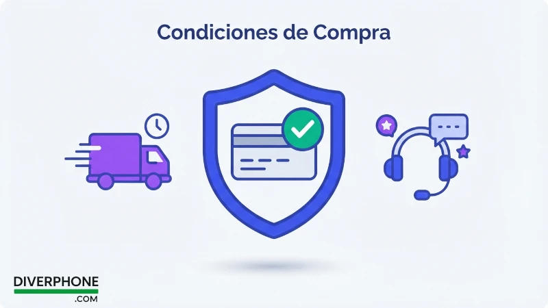 condiciones de compra y envios en Diverphone España para repuestos y moviles